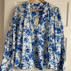 NWT Blue Floral Freya Shirt Blouse from Mille